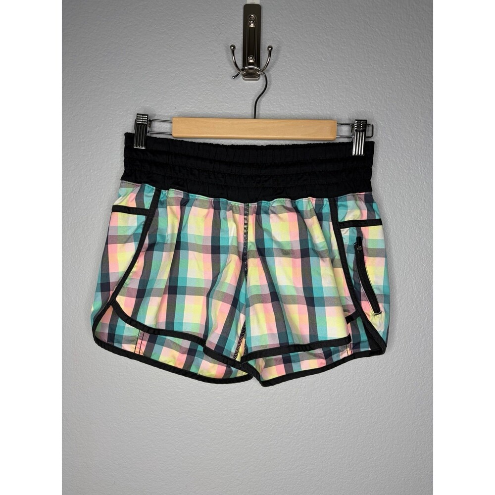 Lululemon Run: Speed Short *2-way Stretch Wee Wheezy Check Bleached Coral Size 6
